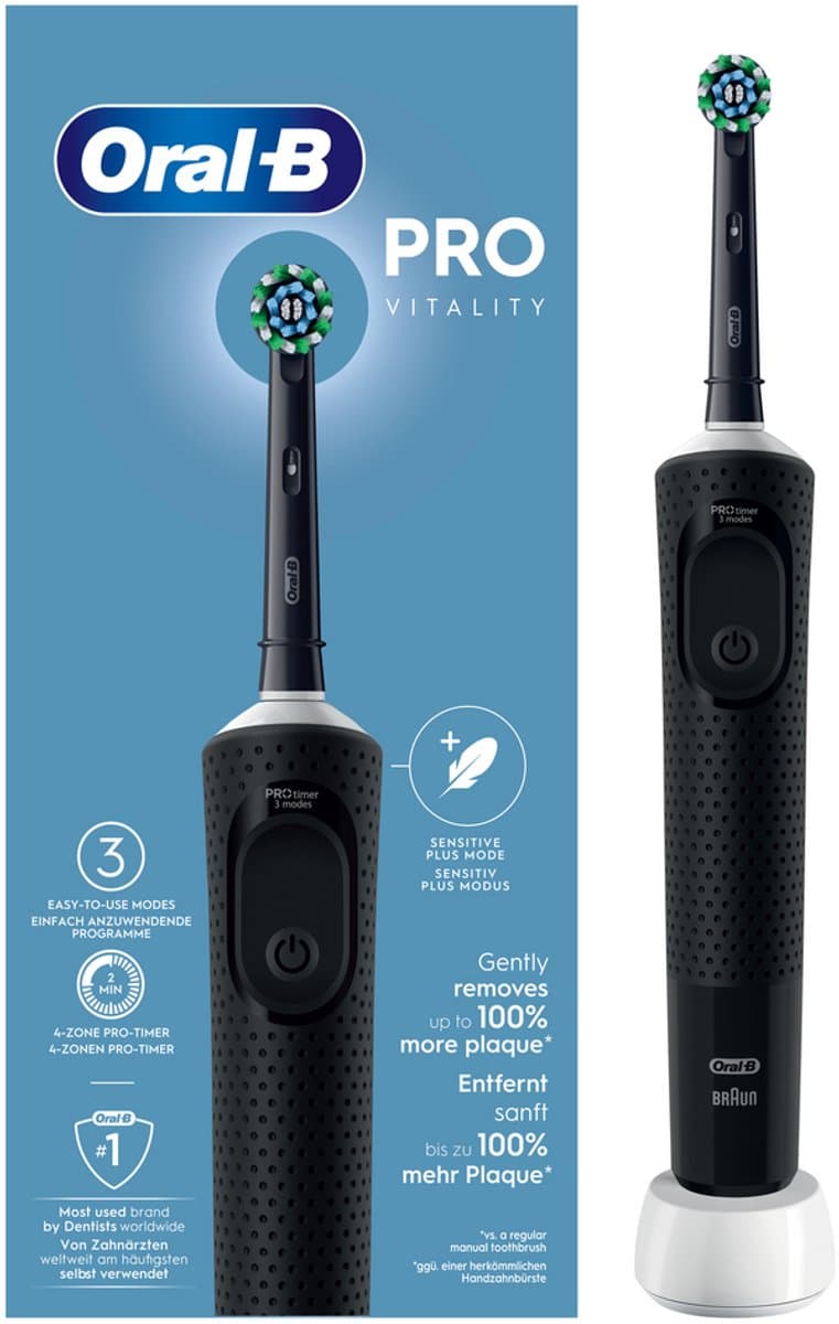 Oral-B Vitality Pro - Zwart - Elektrische Tandenborstel - Ontworpen Door Braun