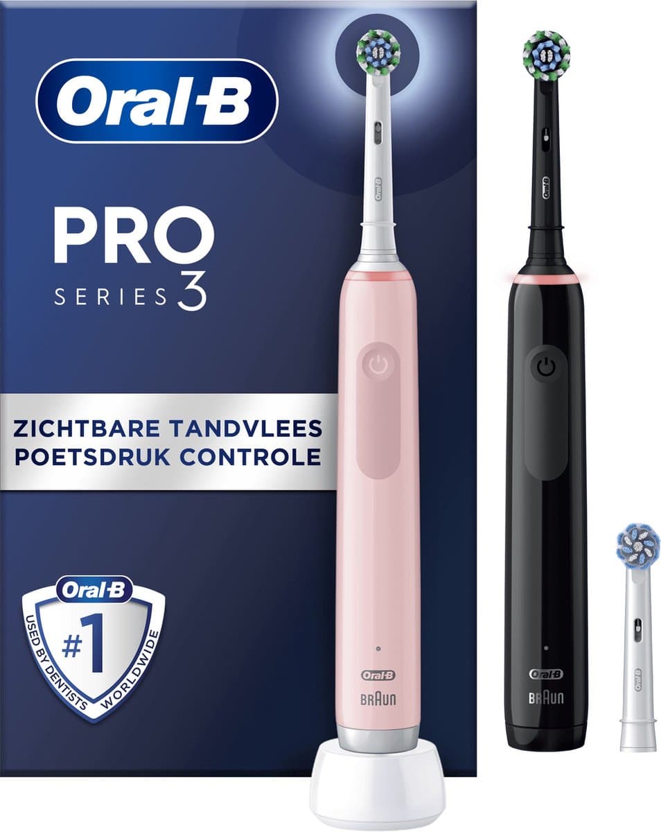 Oral-B Pro 3 3900 Duo Zwart & Roze