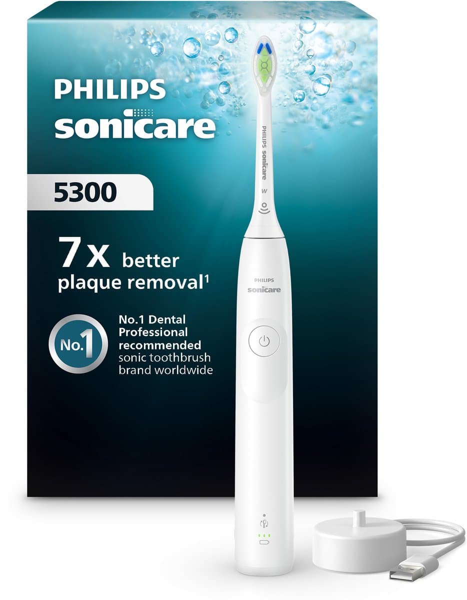 Philips Sonicare 5300 Series - Elektrische Tandenborstel - Wit - Wittere tanden - HX7108/01